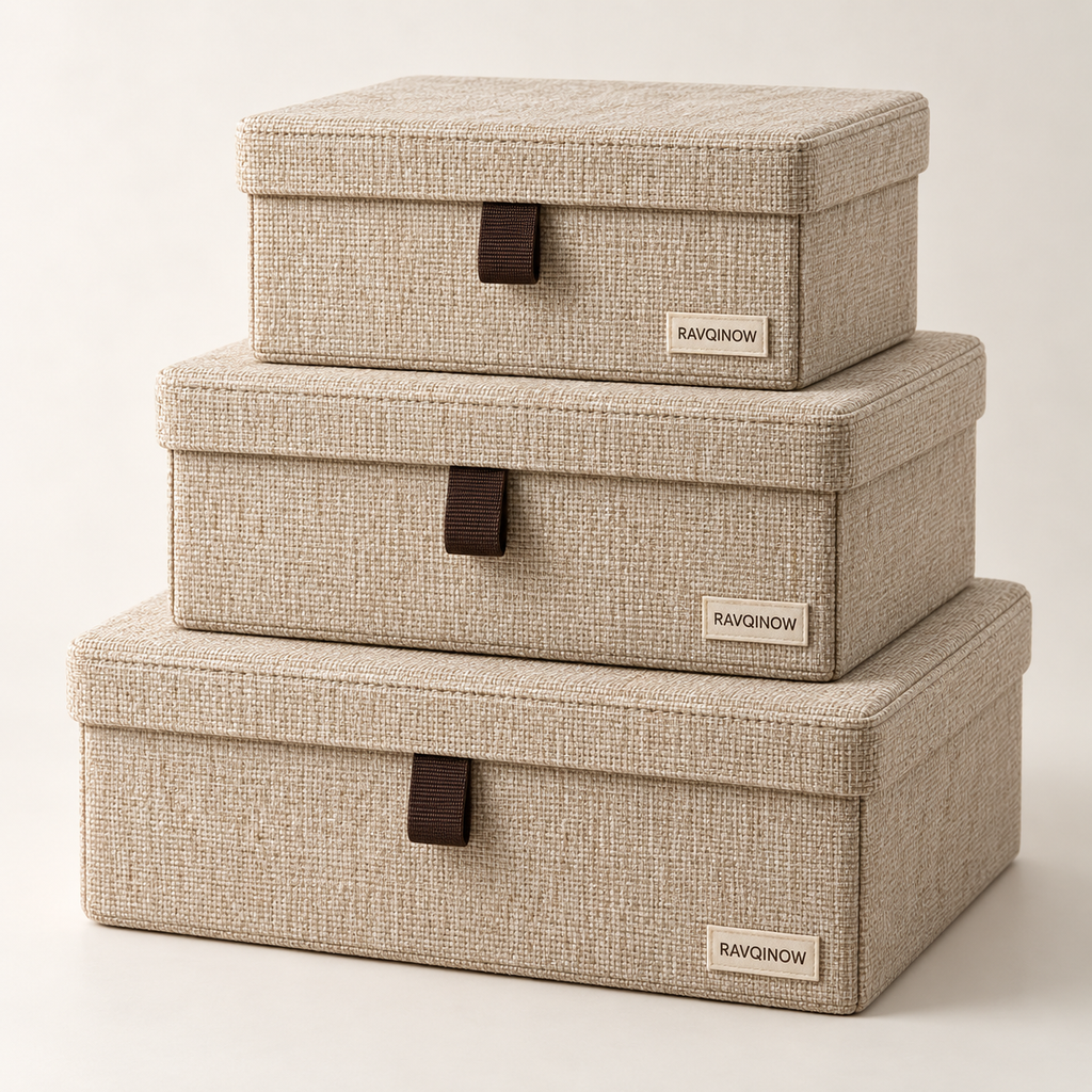 RAVQINOW Nesting Fabric Storage Boxes