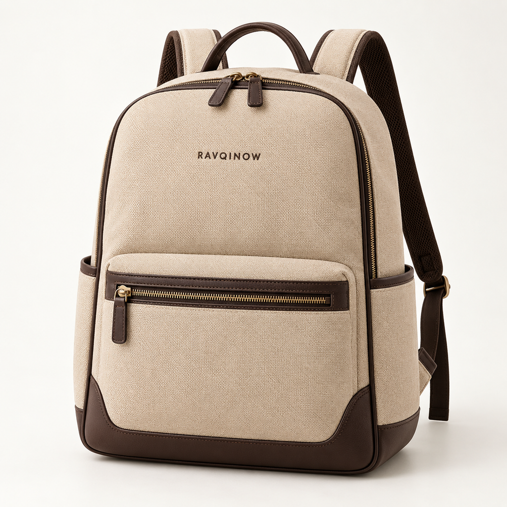 RAVQINOW Canvas Commuter Backpack
